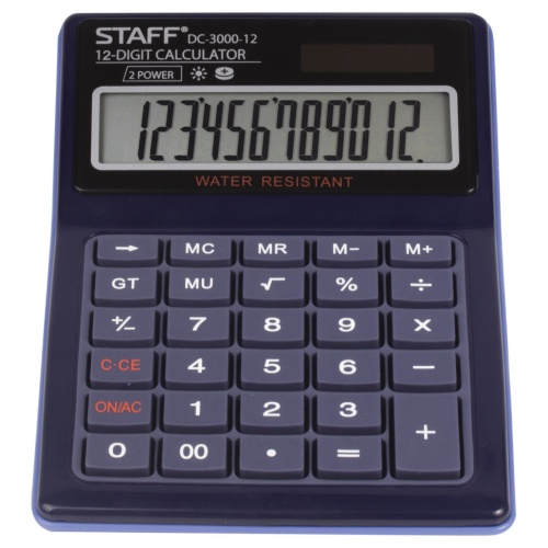 Калькулятор настольный водонепроницаемый Staff PLUS DC-3000-12 12 разрядов 250424 фото 10